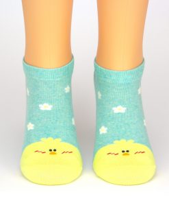 türkise Socken Sneaker mit gelben Küken - Tiersocken