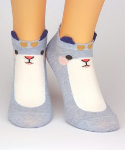blaue Sneaker Socken mit 3D Ohren und Motiv