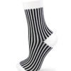 Jacquard Socken gestreift weiß