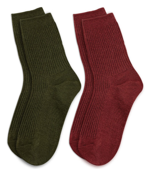 2er Set Socken khaki und rotbraun