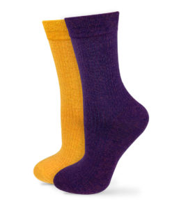 2er Set Socken gelb violett